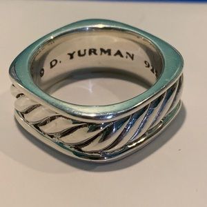 David Yurman Sterling Silver Square Cable Ring